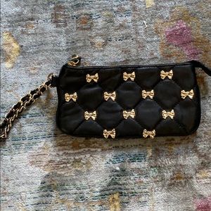 Betsy Johnson Black Bow Clutch